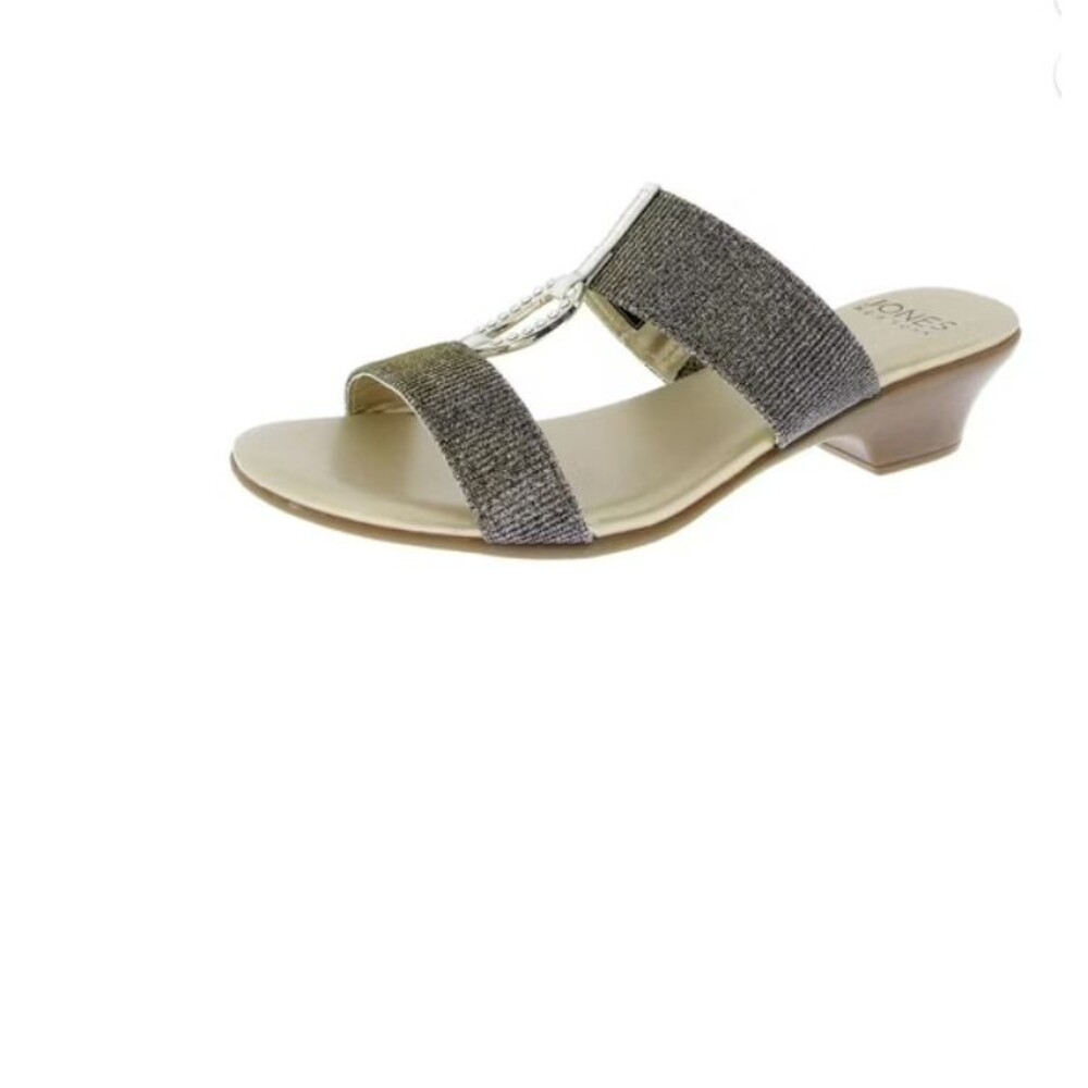 Jones New York  Eanna Ornamented Double Band Dress Sandals - Silver/gold 8M